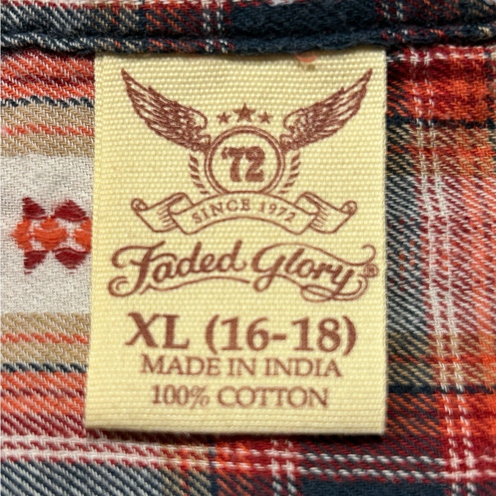 Faded Glory Red and Blue Plaid Button-Up Shirt - Picture 5 of 10